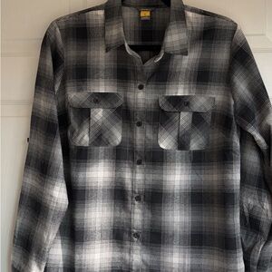 Eddie Bauer Gray Plaid Flannel Women's Shirt